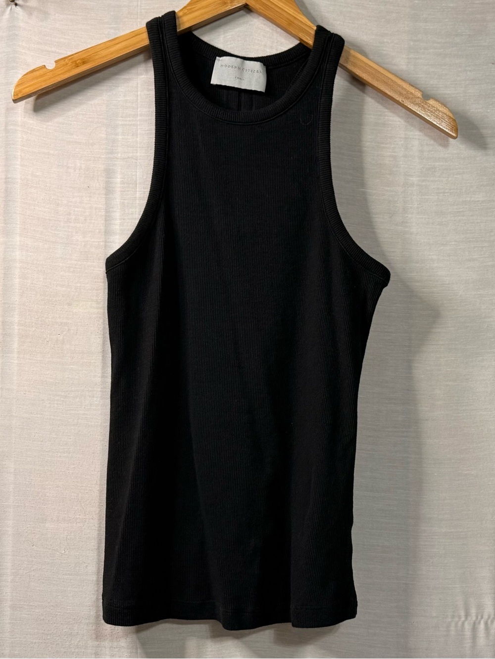 Modern Citizen Black Ribbed Racerback Tank Top Small